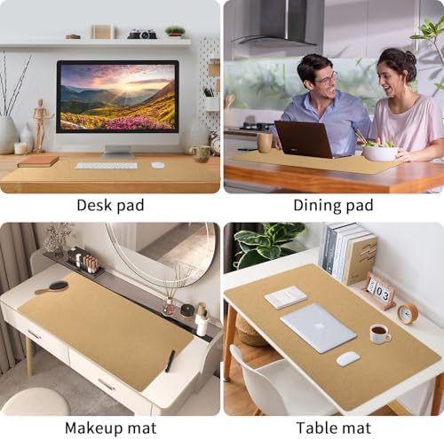 Bloss Gold Desk Mat, PU Large Mouse Pad for Desk, Desk Matt for Desktop, Desk Pad Mat Waterproof, Computer Mat for Office/Home/Decor/Desk Protector(31.5 x 15.7 Inches) - Image 3
