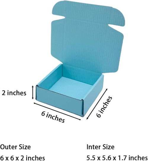 15 Pcs 6 x 6 x 2 inches Corrugated Cardboard Gift Boxes Recyclable Shipping - Image 2