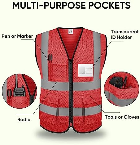 TICONN High Visibility Reflective Safety Vest for Men & Women, ANSI Class 2 - Image 4