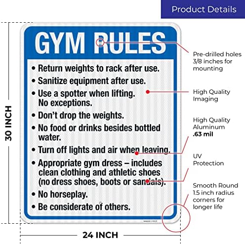 Gym Rules Return Weights to Rack After Use Sanitize Equipment After Use - Image 3