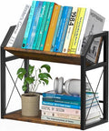 Desktop Bookshelf, Wooden Desk Shelf Organizer, Brown by ART-GIFTREE