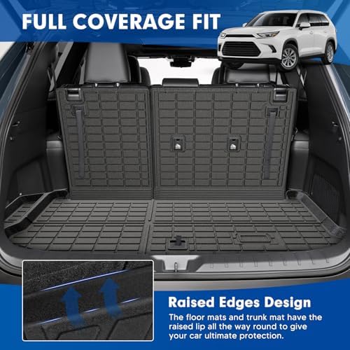 Mixsuper Cargo Liner for Toyota Grand Highlander 2024-2026, All Weather All-in-One Trunk & Backrest Mat, TPE Rear Seat Protector Accessories - Image 3