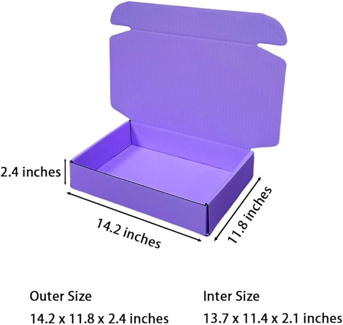 12 Pcs 14.2 x 11.8 x 2.4 inches Large Szie Corrugated Cardboard Gift Boxes - Image 2