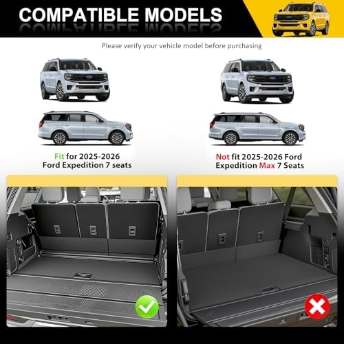 Trunk Mat & Backrest Mat for 2025 2026 Ford Expedition/Lincoln Navigator Standard 7 Seats(Not for Max/L Models), Rear Seat Back Cover Cargo Liner Only for 25 26 Expedition/Navigator Accessories - Image 2