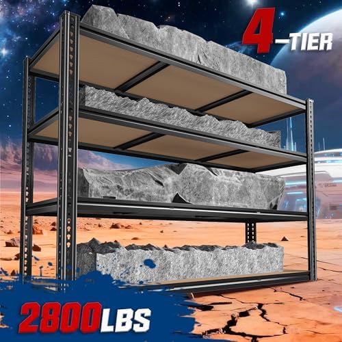 ROOMFAVE 60" W Garage Metal Shelving 2800LBS Storage Shelves, 4 Tier - Image 4