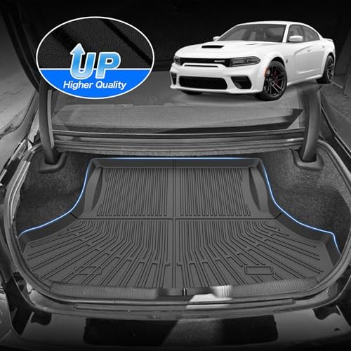 Charger Floor Mats - Car Mats for 2011-2023 Dodge Charger RWD/Chrysler 300 RWD, All Weather Full Set Floor mats and Cargo Liner for Charger Accessories, Heavy Duty Waterproof, Black - Image 5