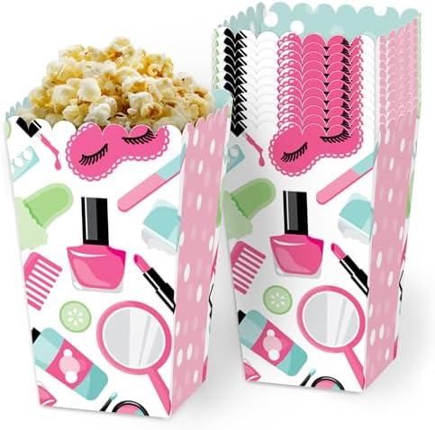 Spa Day Popcorn Boxes - Girls Makeup Party Treat Boxes - 12 Ct by BigDotofHappiness