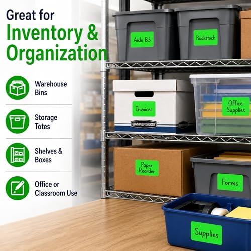 ChromaLabel Moving Labels, 2 x 3 Inch Fluorescent Green, 250/Box - Image 5