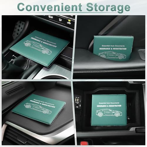UYYE Car Registration and Insurance Card Holder, Vehicle Glove Box Car Organizer, Interior Car Accessories for Documents, Cards, License - 2 Pack - Image 4