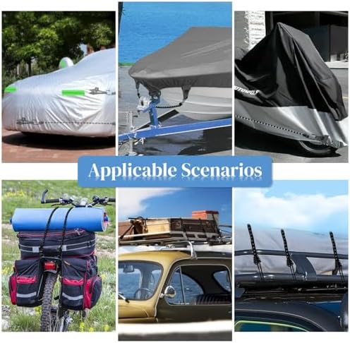 Hlogree 2PCS Car Cover Gust Straps Wind Protector,Bungee Cords Hook Clips - Image 4