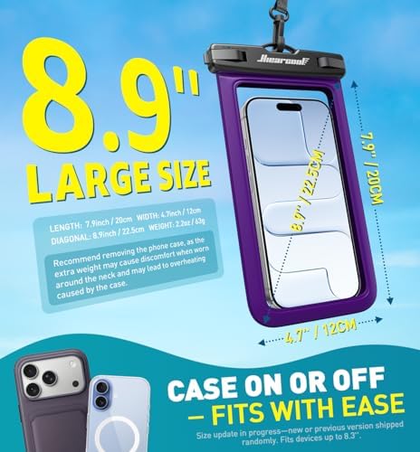 Hiearcool Waterproof Phone Pouch, Waterproof Phone Case, Black&Purple 2Pack - Image 3