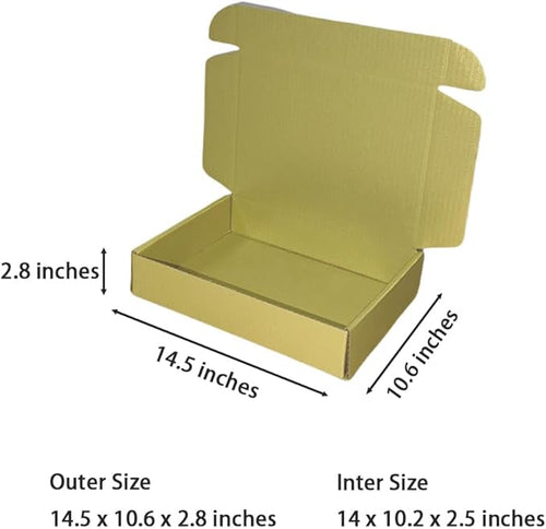 20 Pcs 14.5 x 10.6 x 2.8 inches Corrugated Cardboard Gift Boxes Recyclable - Image 2