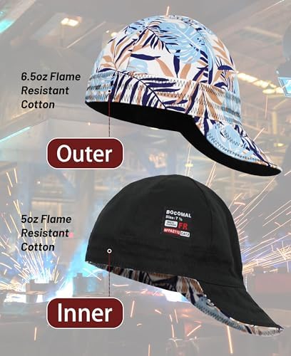BOCOMAL FR Welding Cap Paisley Printed CAT2 Midweight 6 Pannel Welder Caps - Image 2