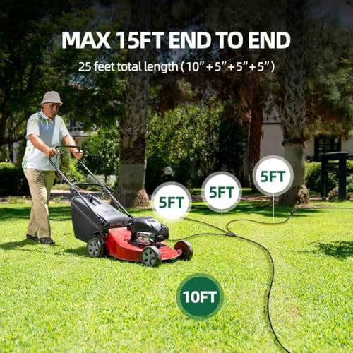 TiFFCOFiO Outdoor Extension Cord with 1 to 3 Splitter Outlets, 25 FT Waterproof Cord with Safety Cover, 3 Electrical Outlets for Christmas Decorations, 16 AWG, ETL Listed - Image 2