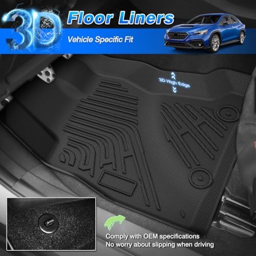 Cartist Floor Mats Fit for Subaru WRX 2022-2026, All Weather Car Mats Cargo Liner for WRX Accessories, Heavy Duty Carpet Protection - Image 2