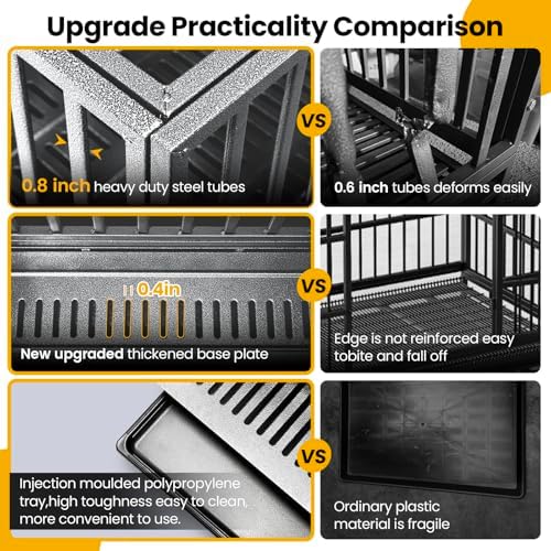 Oranland 38 Inch Heavy Duty Dog Crate for High Anxiety Large Dogs,Silver - Image 5