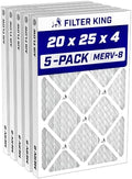 Filter King 20x25x4 Air Filter MERV 8, AC Furnace Filters (5-Pack) by FilterKing