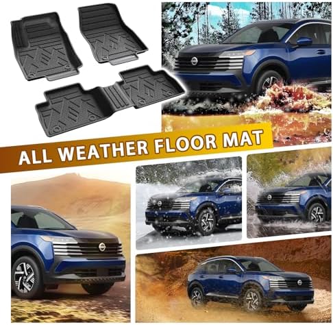 Powerty Floor Mats for Nissan Kicks 2025 2026 All Weather 3D TPE Anti-Slip Car Liners for 1st & 2nd Row Accessories - Image 6