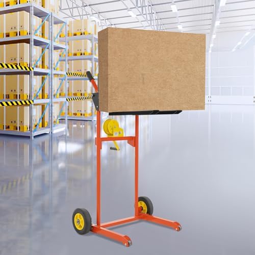 Hydraulic Material Lift Winch Stacker, 330lbs Capacity Pallet Truck Dolly Fork Lift Stacker with 9" Wheels & 5.51-20.28in Adjustable Forks for Warehouse, Factory, Workshop - Image 2