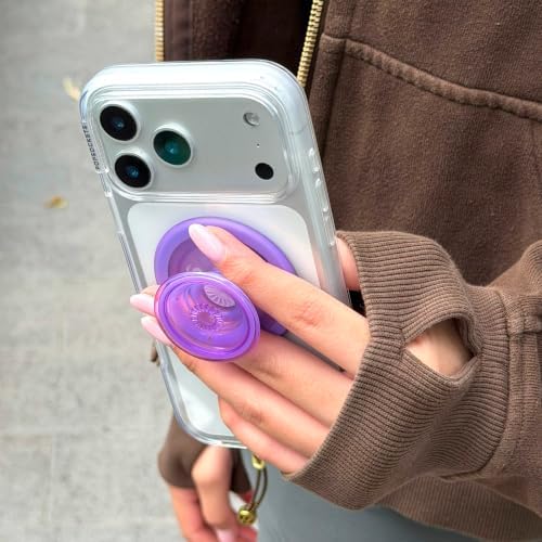 PopSockets Phone Grip for MagSafe, Magnetic Holder- Clear Lavender - Image 6