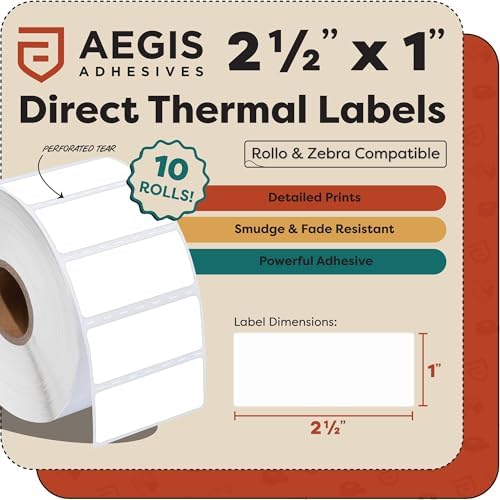2.5" X 1" Direct Thermal Labels (15600 Count, 12 Rolls) - FNSKU Labels - Image 2