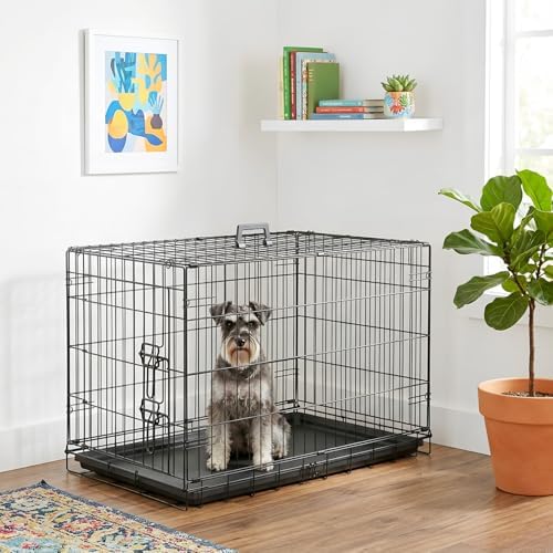 FDW | 30" Foldable Metal Dog Crate | Dark Black | Cage for Medium Dogs - Image 2
