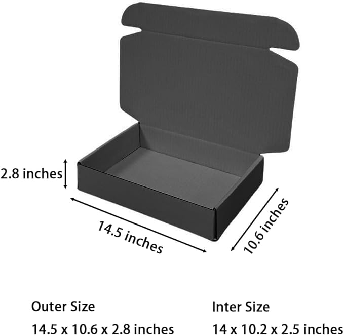 20 Pcs 14.5 x 10.6 x 2.8 inches Corrugated Cardboard Gift Boxes Recyclable - Image 2