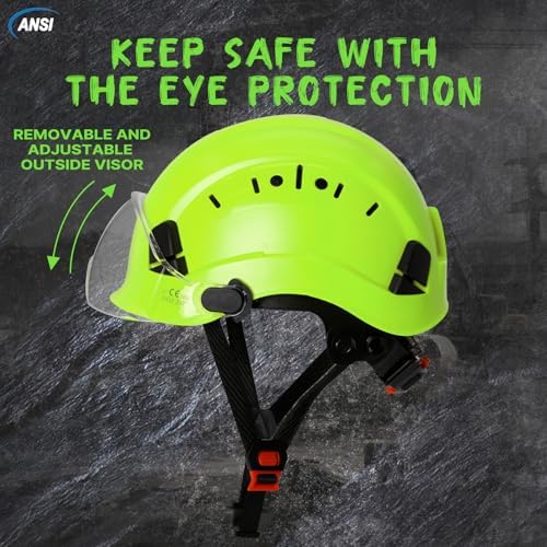 Aolamegs Construction Hard Hat with Visor and Chin Strap for Men,ANSI Z89.1 - Image 3