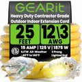 GEARit 25 Ft 12 Gauge Extension Cord SJTW OFC Copper ETL 15A 125V Grounded by GEARit