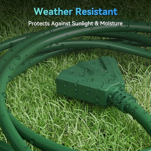 K KASONIC 100 FT 3 Outlet Outdoor Extension Cord, 16/3 Grounded Cord, Green - Image 5
