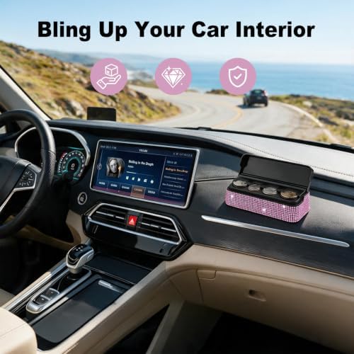Bling Coin Holder for Car, with 4 Compartments, for Women Girls - Image 5