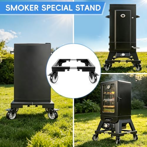 8 Inch Height Heavy Duty All Steel Smoker Stand,5 Inch Swivel Casters Wheels,Universal Mobile Base Fit for masterbuilt electric smoker,East Oak Smoker - Image 5