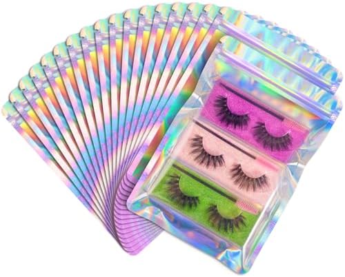 FUNFERY 5.5x7.9 inch Round Corner Clear Window Smell Proof Holographic Bags by FUNFERY