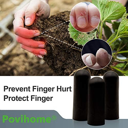 Povihome Finger Cots Protectors - Moisturizing Thumb and Finger Covers - Thickend Version - Elastic Cracked Silicone Finger Sleeves to Protect Cracked, Peel Finger and Other Finger Pain (Black, 10PCS) - Image 5