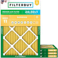 Filterbuy 24x30x1 Air Filter MERV 11 Pet & Allergy Defense (4-Pack) by Filterbuy