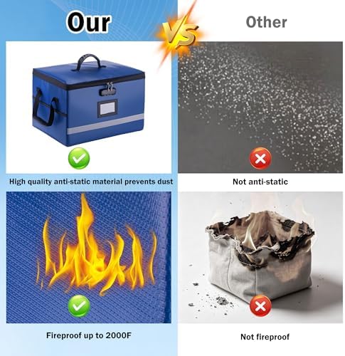 EXLIFBAG Fireproof File Organizer with Lock, 1 Layer - Image 6