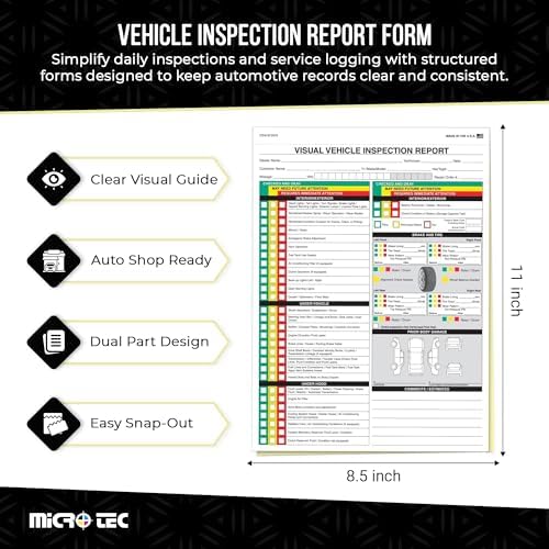 Vehicle Inspection Report Forms 2-Part Carbonless 8.5" x 11" - Pack of 500 - Image 2