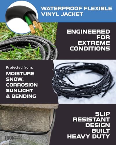 Iron Forge Cable 16 Gauge Heavy Duty Black Extension Cord, 200 Ft - SJTW - Image 4