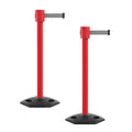 Montour Line MSR760 Set of 2 Retractable Belt Barrier Stanchion, Rubber Base by Montour+Line