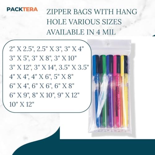 6" X 9" Reclosable Zipper Plastic Poly Bags With Hang Hole 4 Mil LDPE (Pack of 150) Clear Sealable With Resealable Lock Zip Storage Bags for Food Jewelry Crafts Packaging - Image 5
