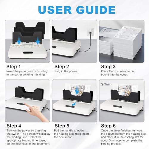 Thermal Binding Machine, 500 Sheets Capacity, No Preheat Time, Digital Touch Panel with Air Cooling, Electric Binder for A4/A5/Letter Size Business Documents, Office and Home Projects - Image 5