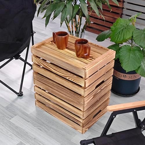 Brown Wooden Crates are Suitable for Storage, Milk Crates, Wine Crates, Festival Decorations, Camping, and Other Multi-Purpose. They are Sturdy and Durable, set of 2 Length of 17.7 inches. - Image 5