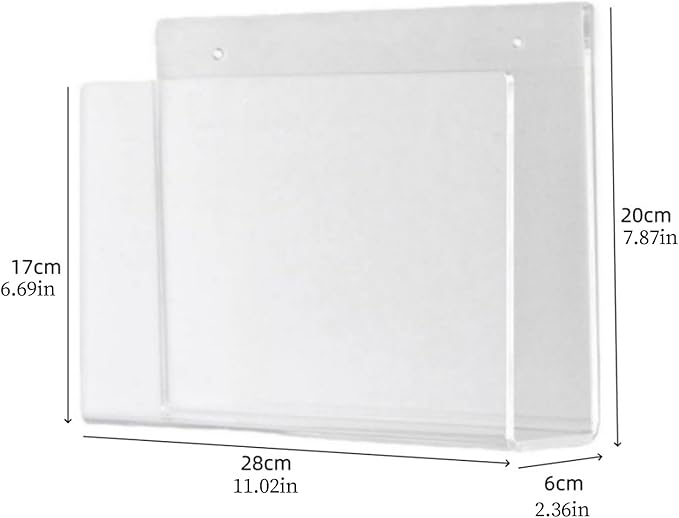 Wall Mount File Holder | Clear Acrylic Display Rack, Wall Mounted File Holder - Image 5