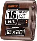 12x20 FT Tarp Waterproof, 16 Mil Tarps Heavy Duty Waterproof Multipurpose Protective Cover UV Resistant Rip & Tear Resistant with Grommets Reversible for Home Boats Cars Camping by Unknown