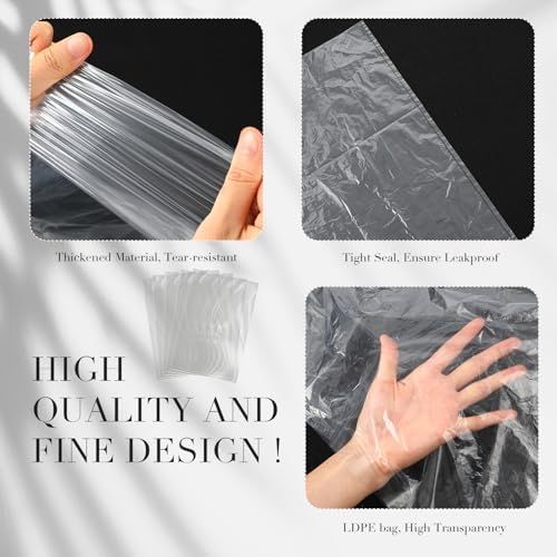 100 Pcs Large Clear Plastic Bags Poly Bags 1.1 Mil, 12" X 18" - Image 4