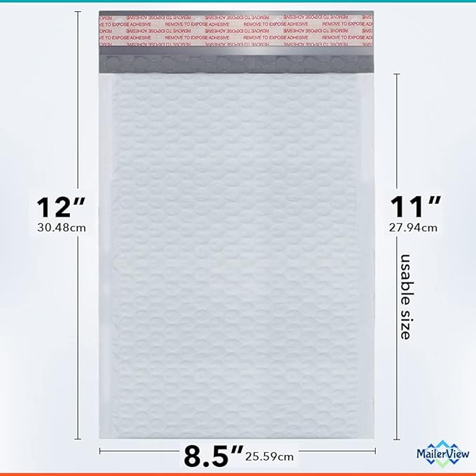 8.5x12, Poly Bubble Mailers, Made in USA, Padded Envelopes, Package Bags - Image 2