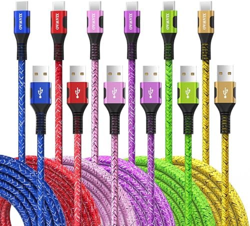 XIAWAO USB C Cable 6 Pack, Nylon Braided USB A to Type C Fast Charging Cord by Unknown