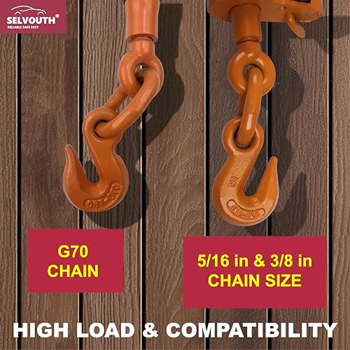 Ratchet Binder Plus Ratchet Chain Binder - 4 Pack Folding Handle Load Binder, 5/16" - 3/8" Grade 70 Chain, 7100 LBS Working Load Limit, Heavy-Duty Ratchet Binder DOT & SAE Compliant - Image 6