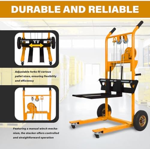 APOLLOLIFT Material Lift Winch Stacker, 330lbs Cap. 40.5" Lifting Height - Image 4