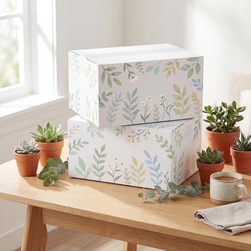 RLAVBL 9x6x4 Shipping Boxes Set of 40, White Corrugated Cardboard Box - Image 5